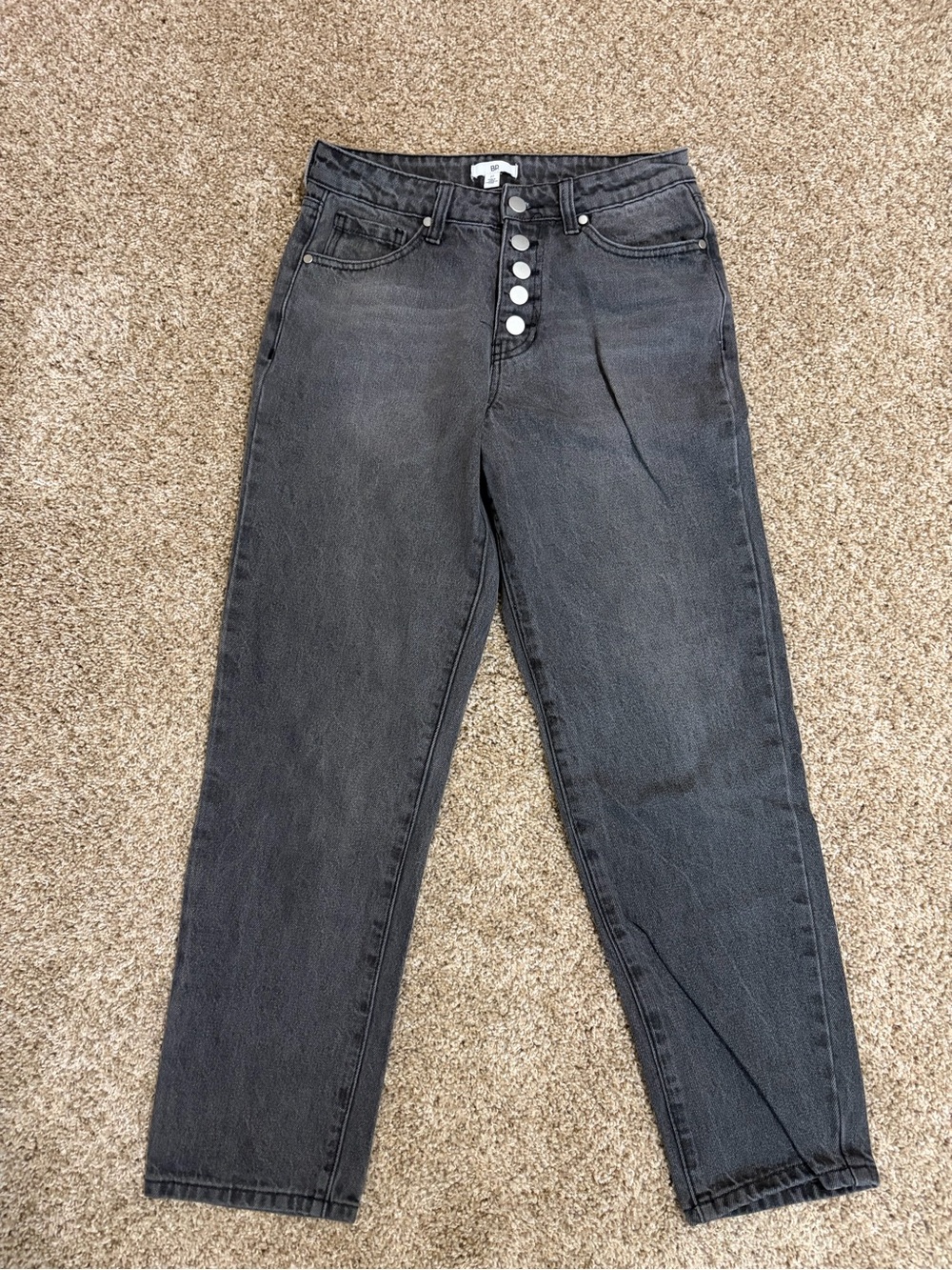 bp High-Rise Washed Black Button-Fly Jeans